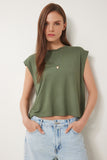 Haki Basic Örme T-Shirt EN00643