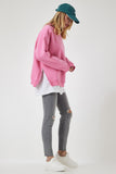 Açık Pembe Fermuar Detaylı Şardonlu Örme Sweatshirt UB00148