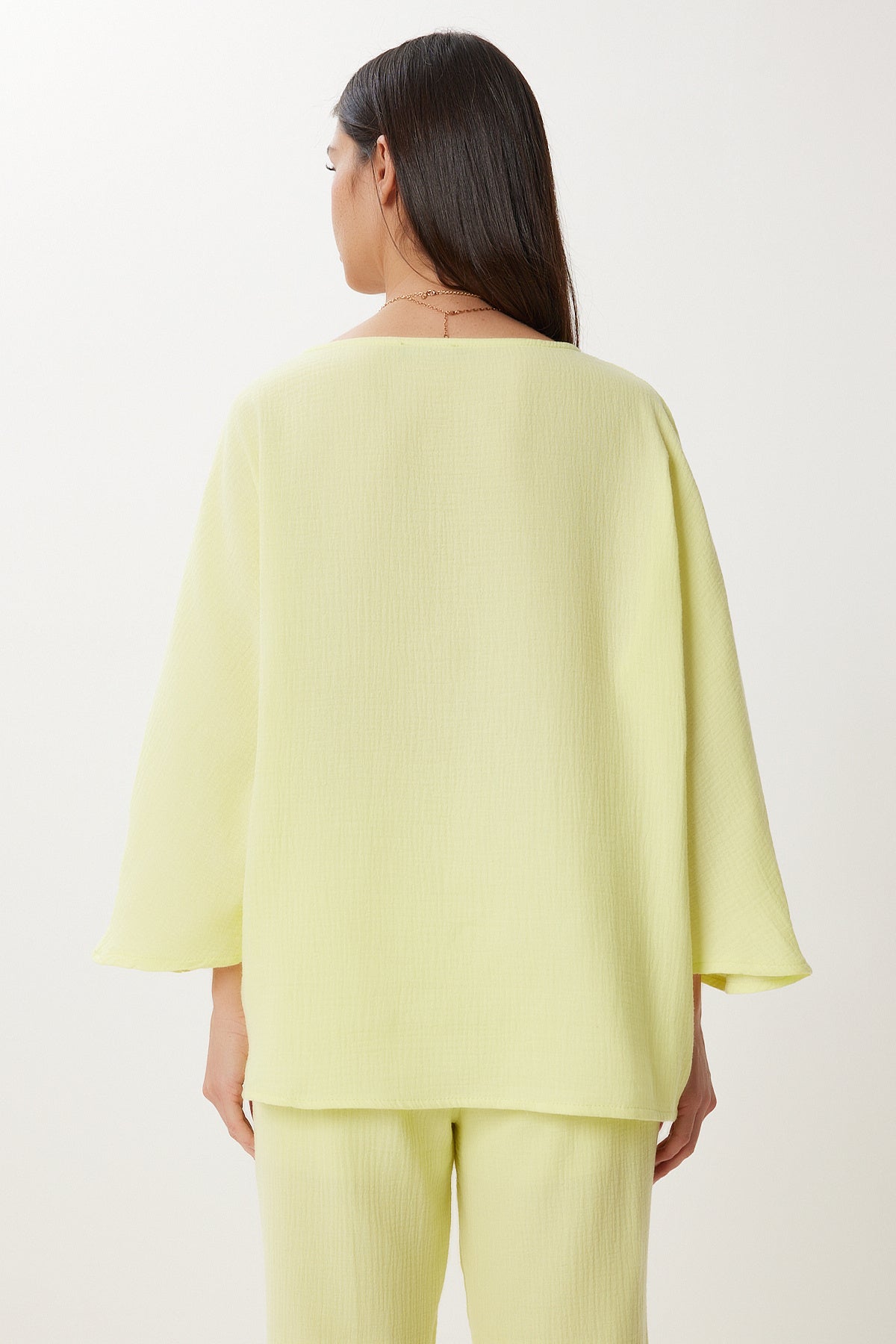 Sarı Müslin Bluz Pantolon Takım  FN03473