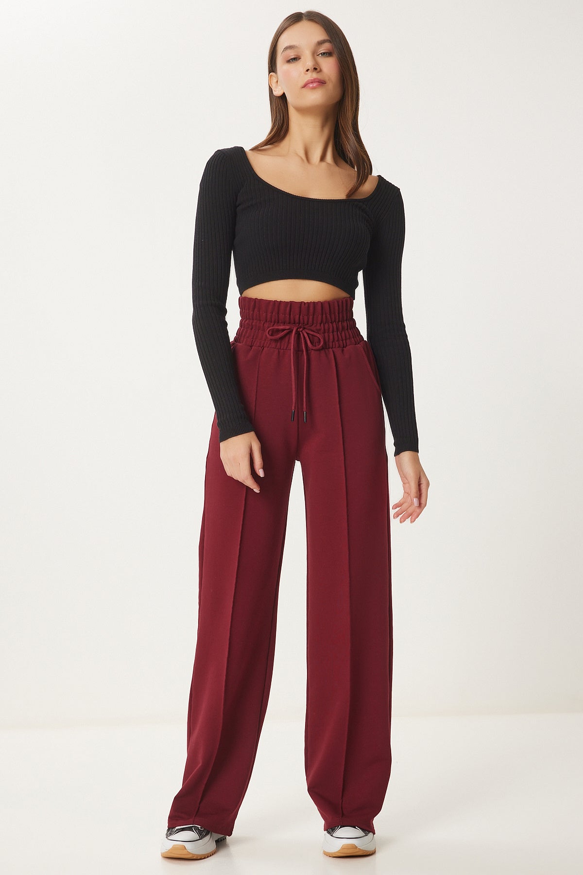 Bordo Cepli Basic Örme Eşofman Altı  XR00018