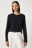 Siyah Pamuklu Basic Örme Bluz NJ00155