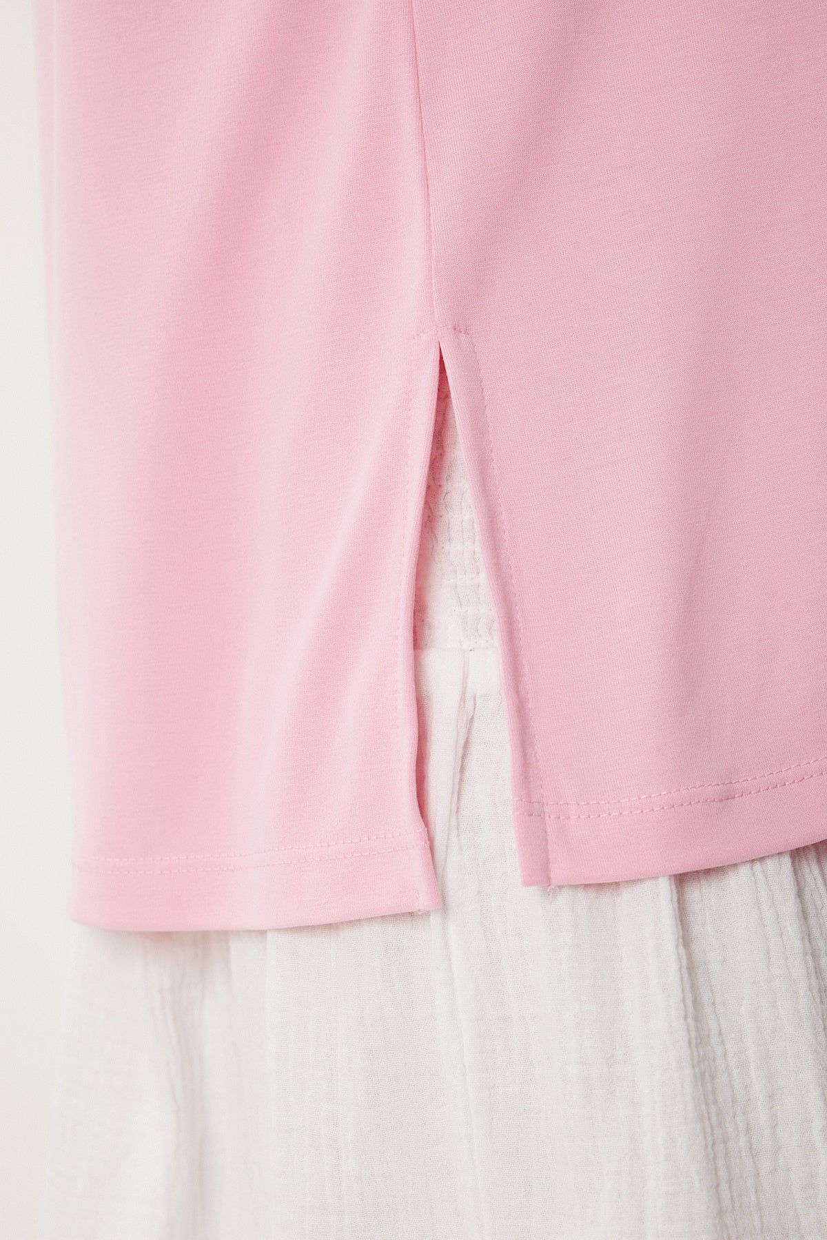 Pembe Oversize Basic Modal T-shirt UB00323