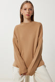 Camel Dik Yaka Basic Triko Kazak Kİ00153