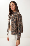 Siyah Bej Leopar Gabardin Ceket GP00023