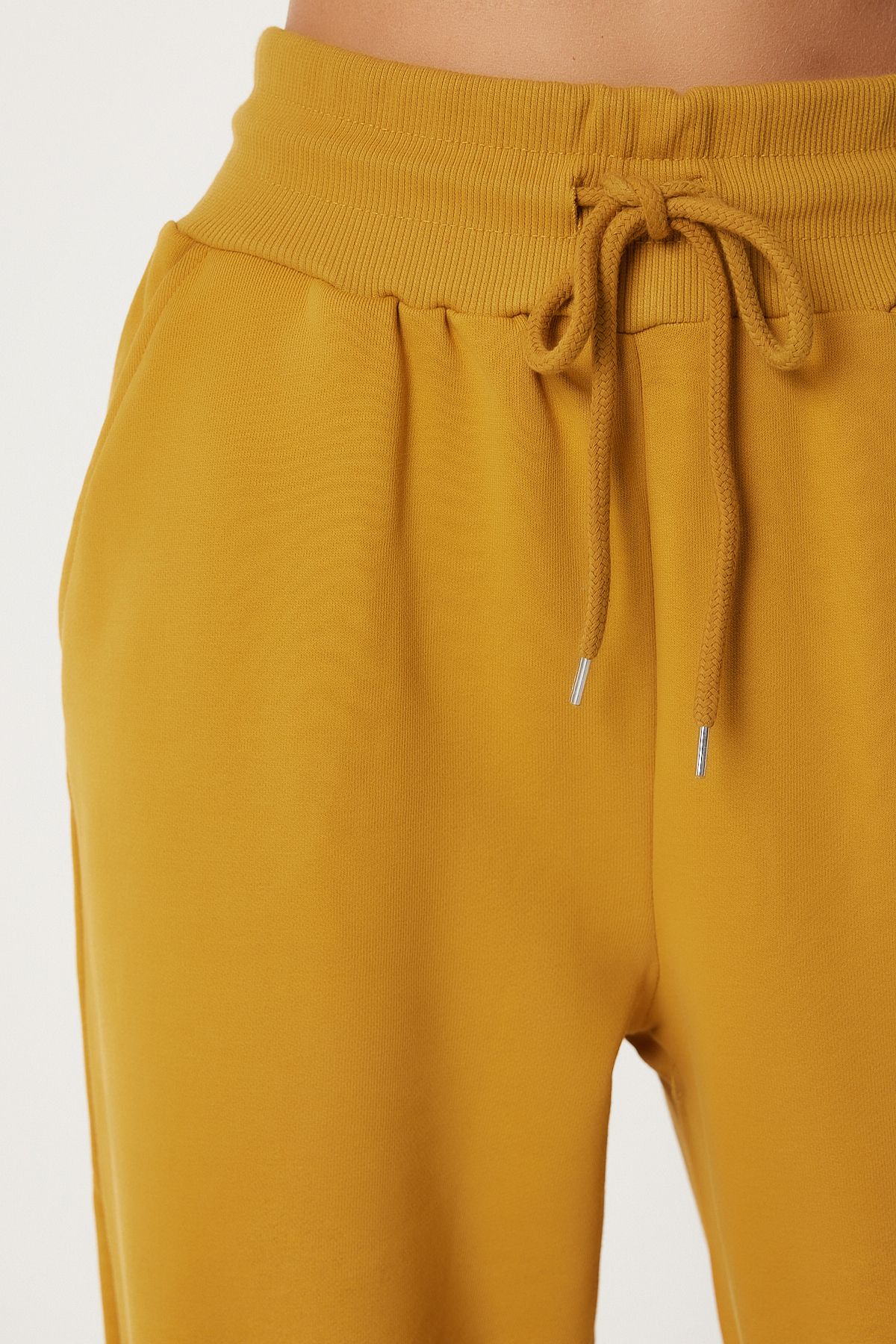 Hardal Kapüşonlu Sweatshirt Jogger Oversize Örme Eşofman Takımı PYS0027