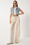 Krem Dantel Transparan Bol Pantolon UL00051