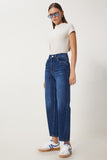 Koyu Mavi Yüksek Bel Baggy Jean UT00022