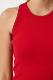 Kırmızı Fitilli Yazlık Mini Örme Elbise FF00061