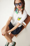Ekru Nakış Cepli Pamuklu T-Shirt CR00450