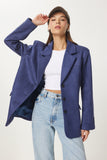 Lacivert Premium Süet Blazer Ceket FN03443