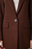 Kahverengi Vatkalı Dokuma Blazer Ceket HL00005
