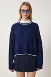 Lacivert Basic Triko Kazak PF00010