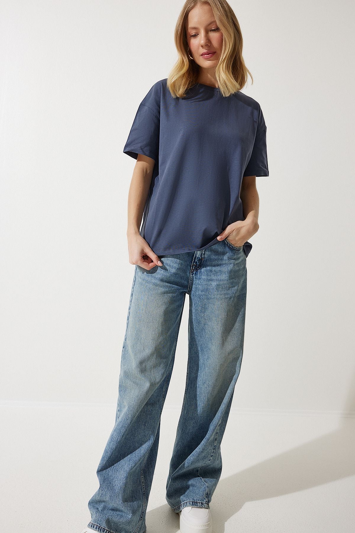 Füme Bol Basic Pamuklu T-Shirt BP00151