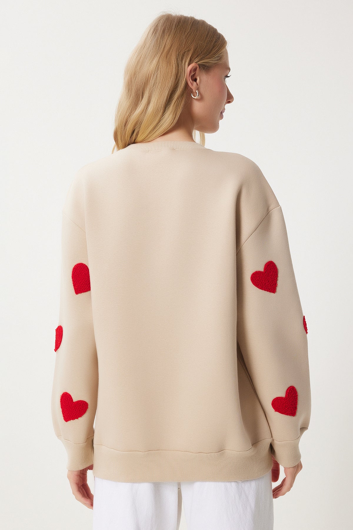 Bisküvi Kalpli Dokulu Şardonlu Örme Sweatshirt MP00030