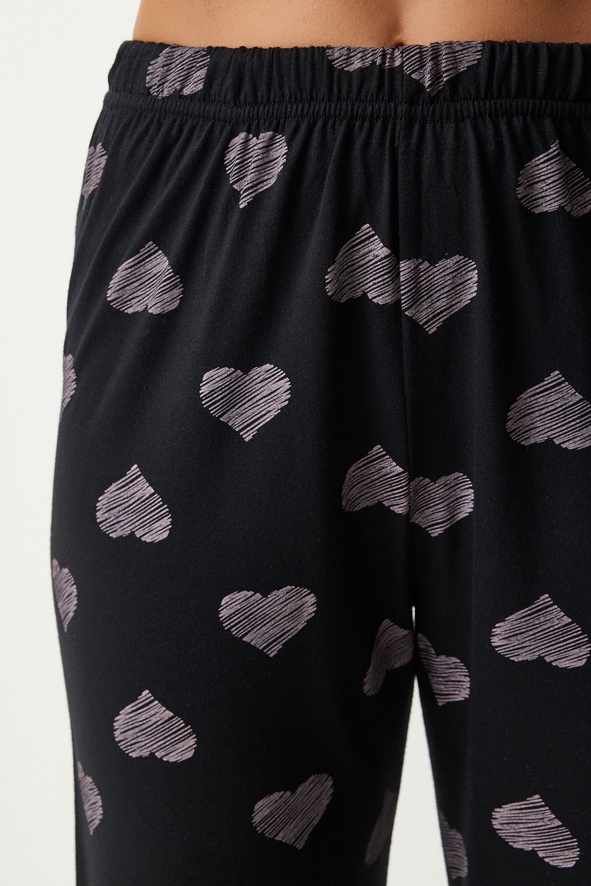 Siyah Kalpli Gömlek Pantolon Pijama Takımı EC00042