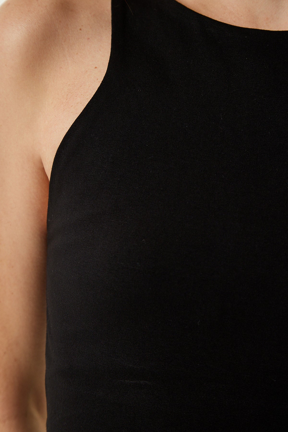 Siyah Halter Yaka Crop Örme Bluz OW00027