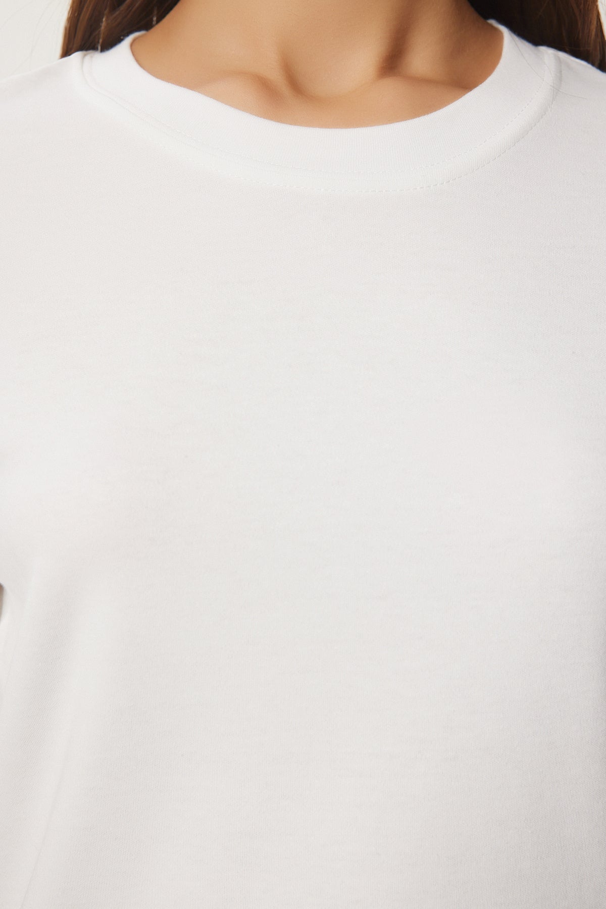 Siyah Beyaz 2'Li Paket Pamuklu Basic Örme T-Shirt AG00002