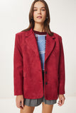 Bordo Premium Süet Blazer Ceket FN03443