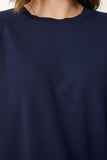 Lacivert Oversize Örme T-Shirt Pantolon Takım FN03452