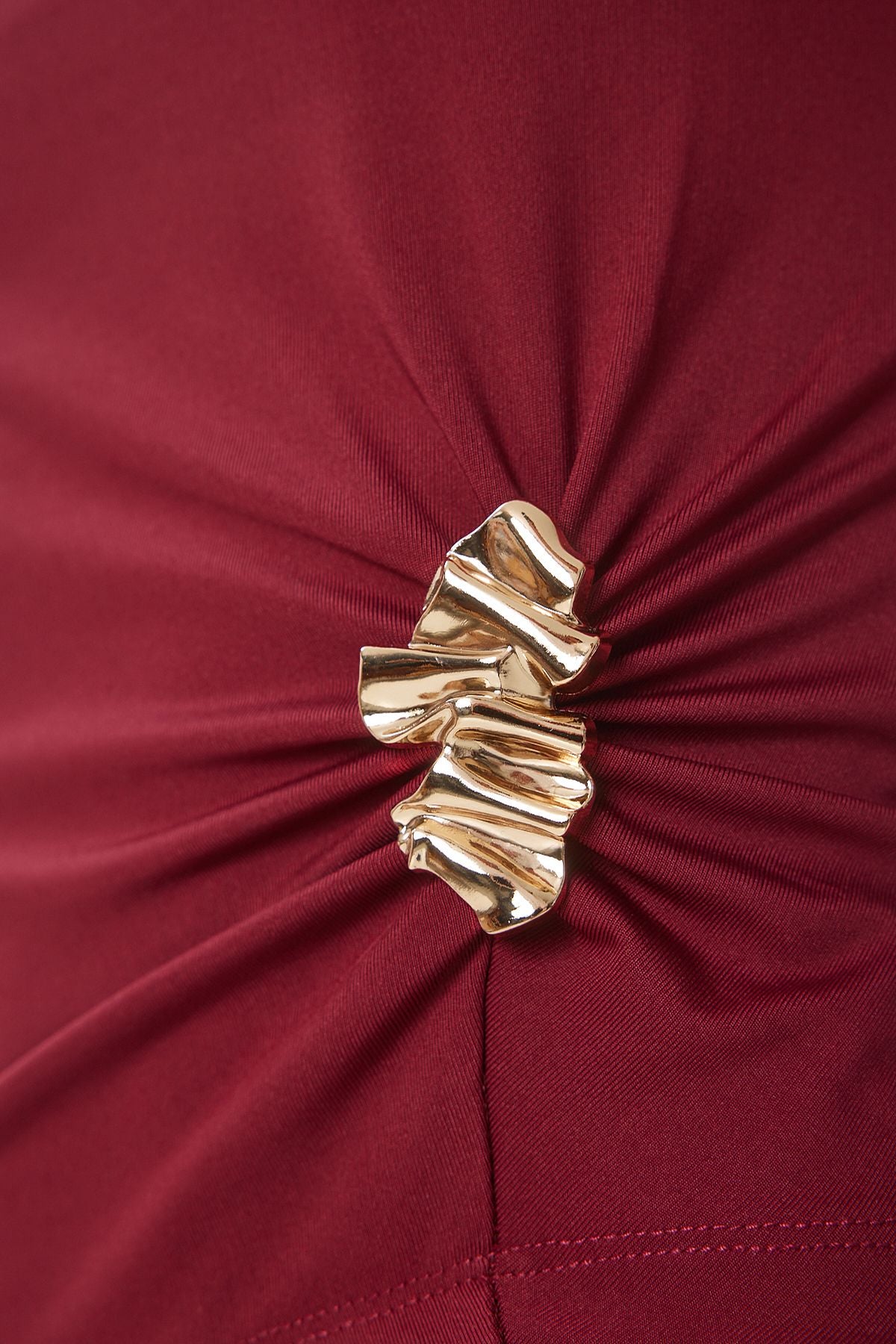 Bordo Gold Tokalı Sandy Örme Bluz KH00098