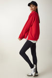 Kırmızı Fermuar Detaylı Şardonlu Örme Sweatshirt UB00148