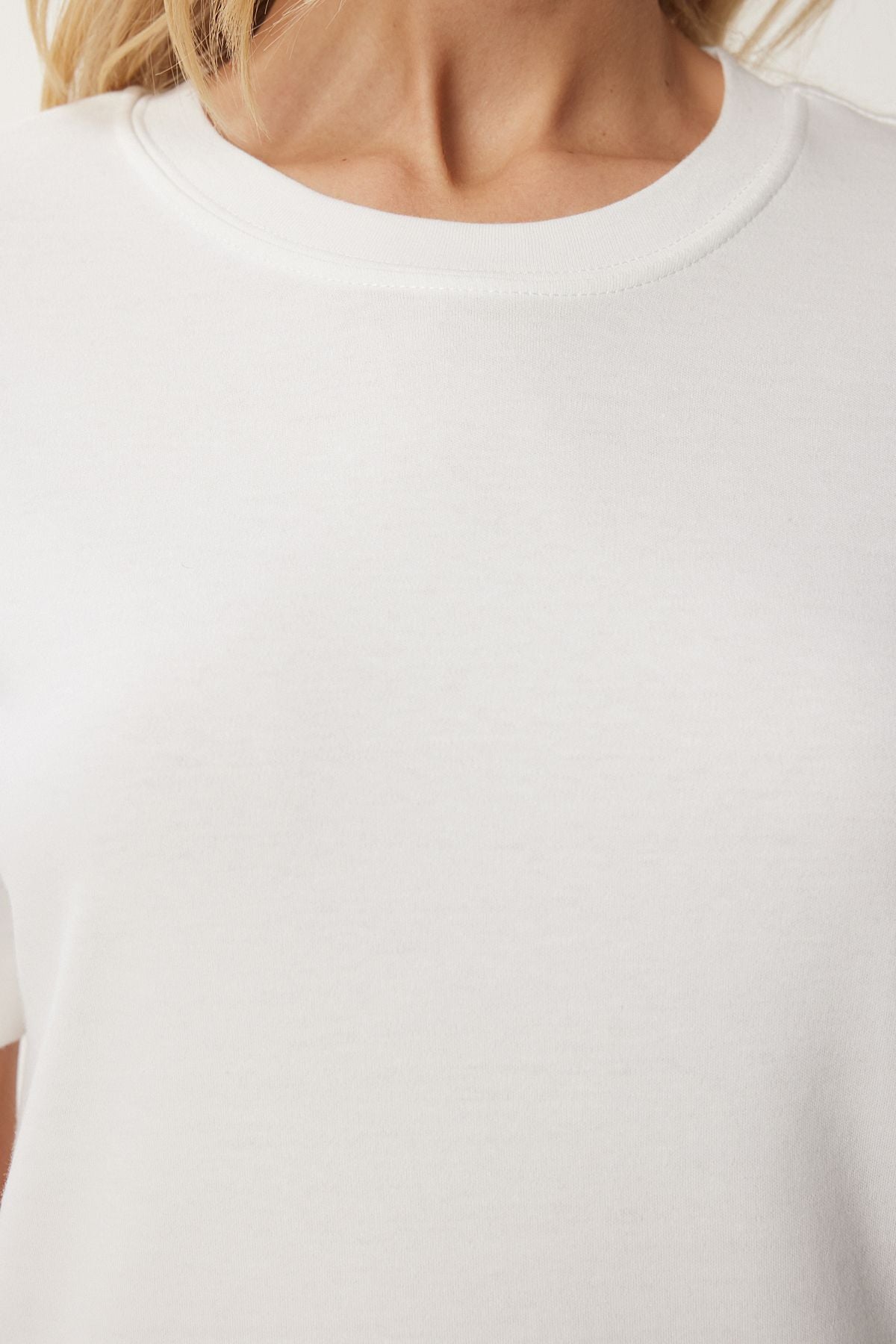 Kahverengi Beyaz 2'Li Paket Pamuklu Basic Örme T-Shirt AG00002