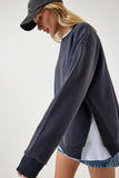 Antrasit Fermuar Detaylı Şardonlu Örme Sweatshirt UB00148