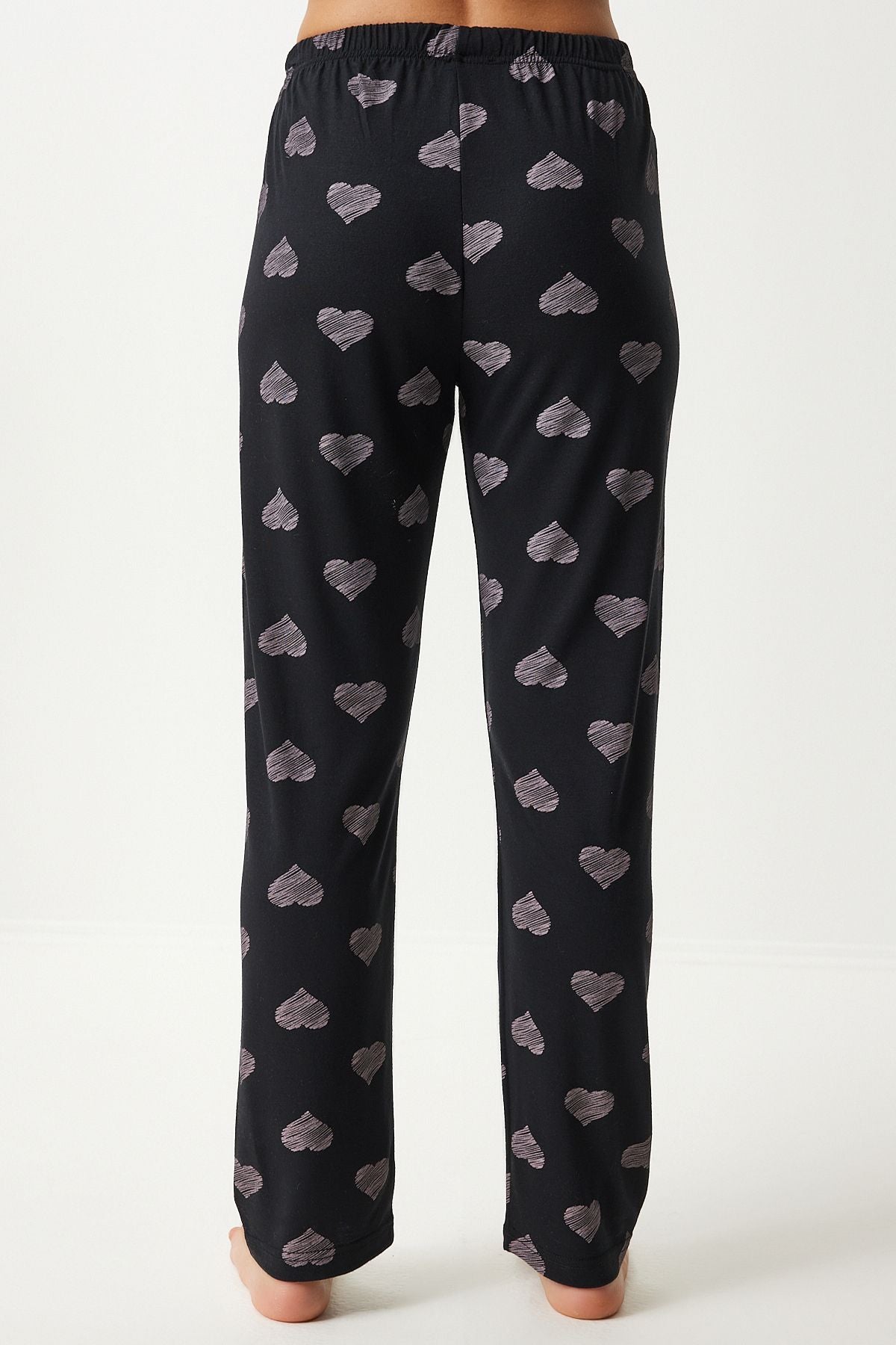 Siyah Kalpli Gömlek Pantolon Pijama Takımı EC00042
