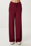 Bordo Cepli Geniş Paça Örme Pantolon UB00470