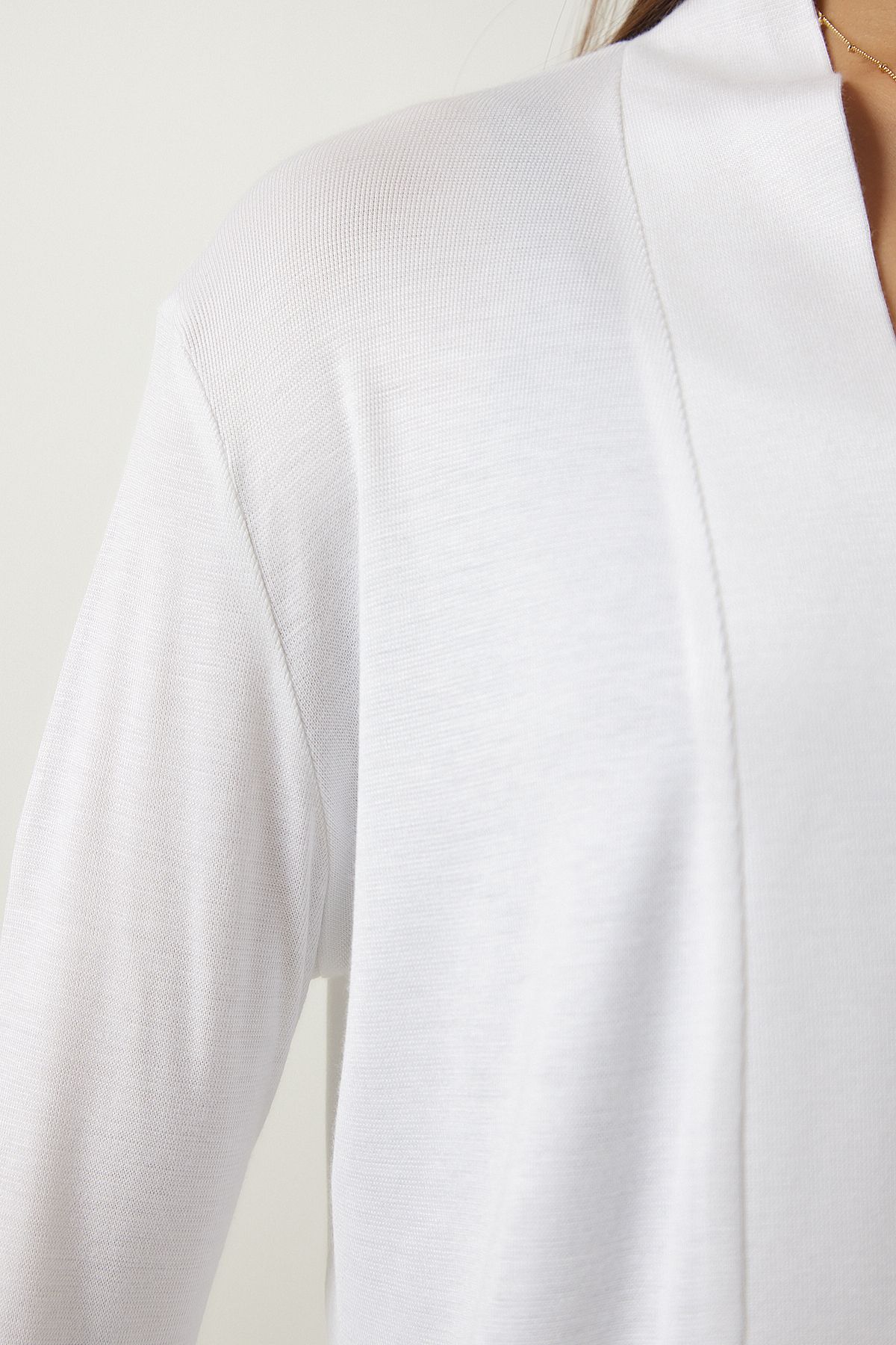 Ekru Oversize Örme Ceket Hırka UB00222