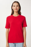 Kırmızı Pamuklu Basic Örme T-Shirt AG00001