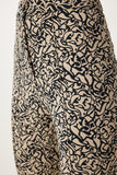 Siyah Bej Desenli Esnek Dokuma Pantolon WF00143