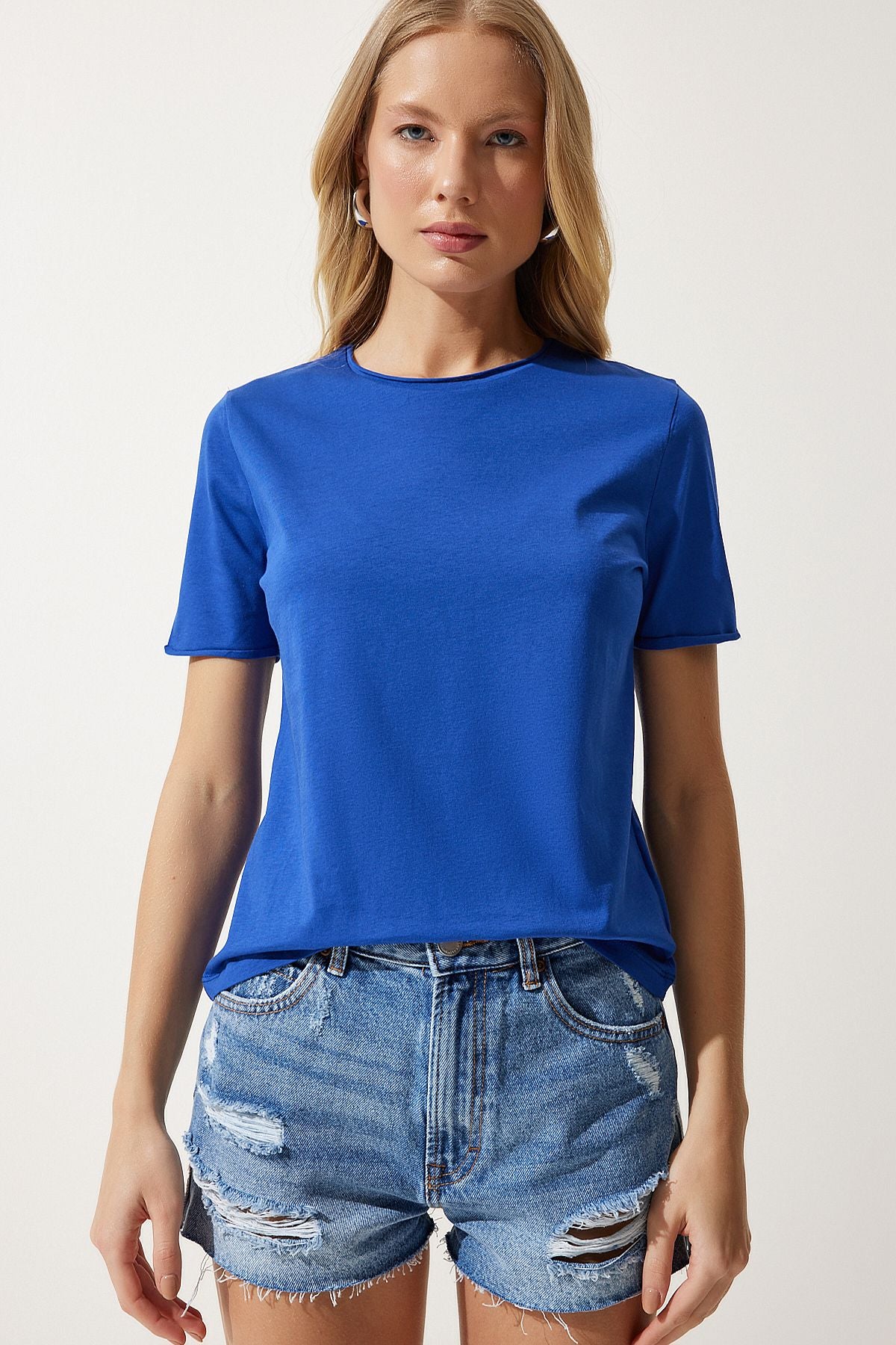 Mavi Bisiklet Yaka Basic Örme T-Shirt UB00229