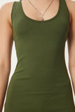 Haki Basic Yazlık Örme Elbise UB00317