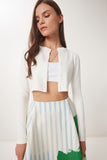 Kemik Çilek Örme Crop Bolero Hırka UB00384
