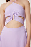 Lila Cut Out Detaylı Midi Elbise FK00038