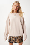 Krem Basic Mevsimlik Modal Örme Sweatshirt AN00212