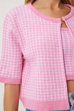 Pembe Triko Crop Hırka Takım PF00093