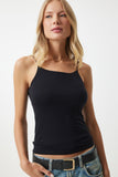 Siyah İp Askılı Örme Body Bluz LD00018