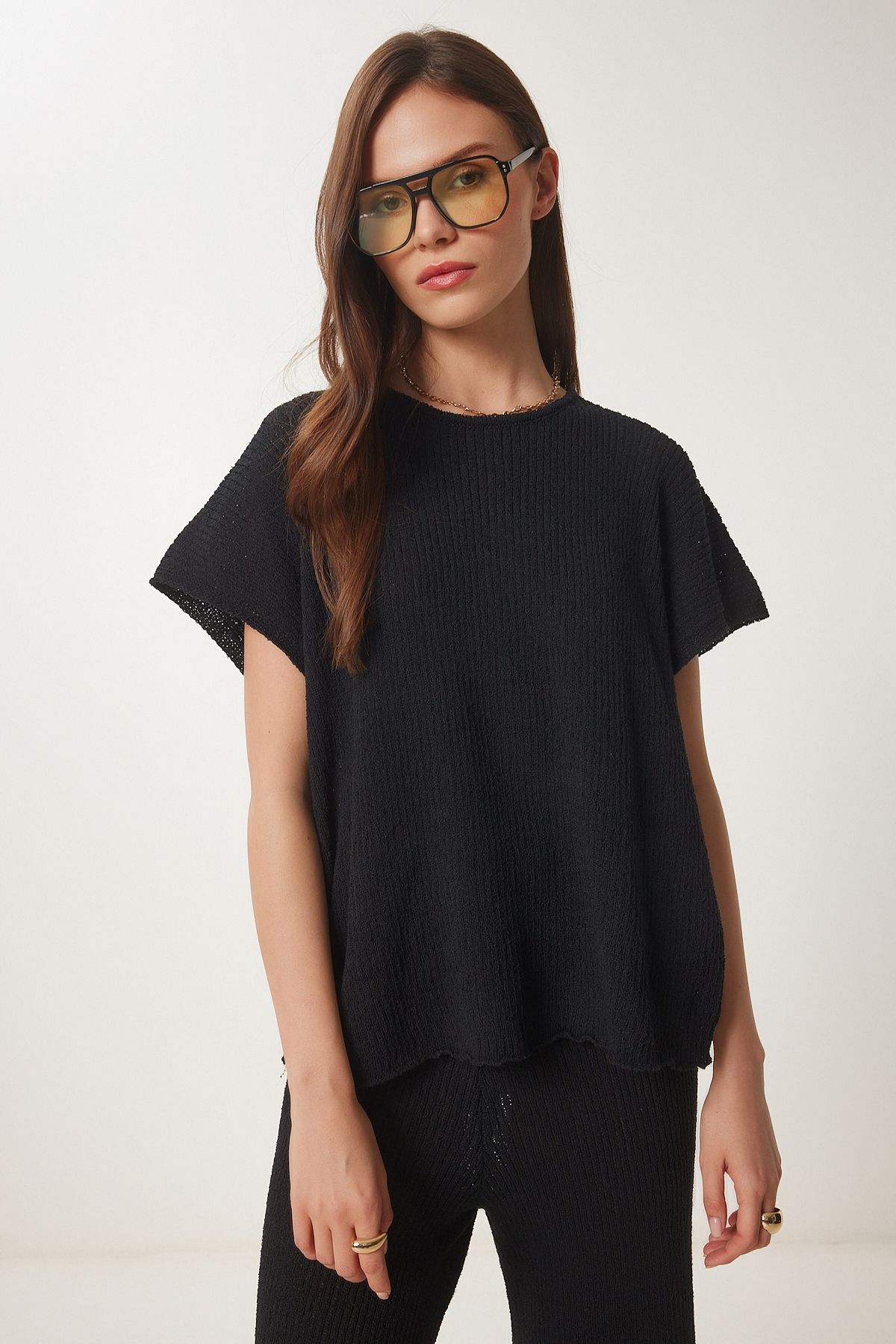 Siyah Triko Bluz Pantolon Takım DP00240