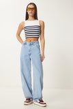 Açık Mavi Yıkamalı Baggy Jean OK00064