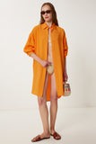 Oranj Oversize Midi Ayrobin Gömlek Elbise WF00106