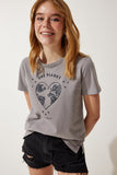Gri Baskılı Örme T-Shirt WO00035