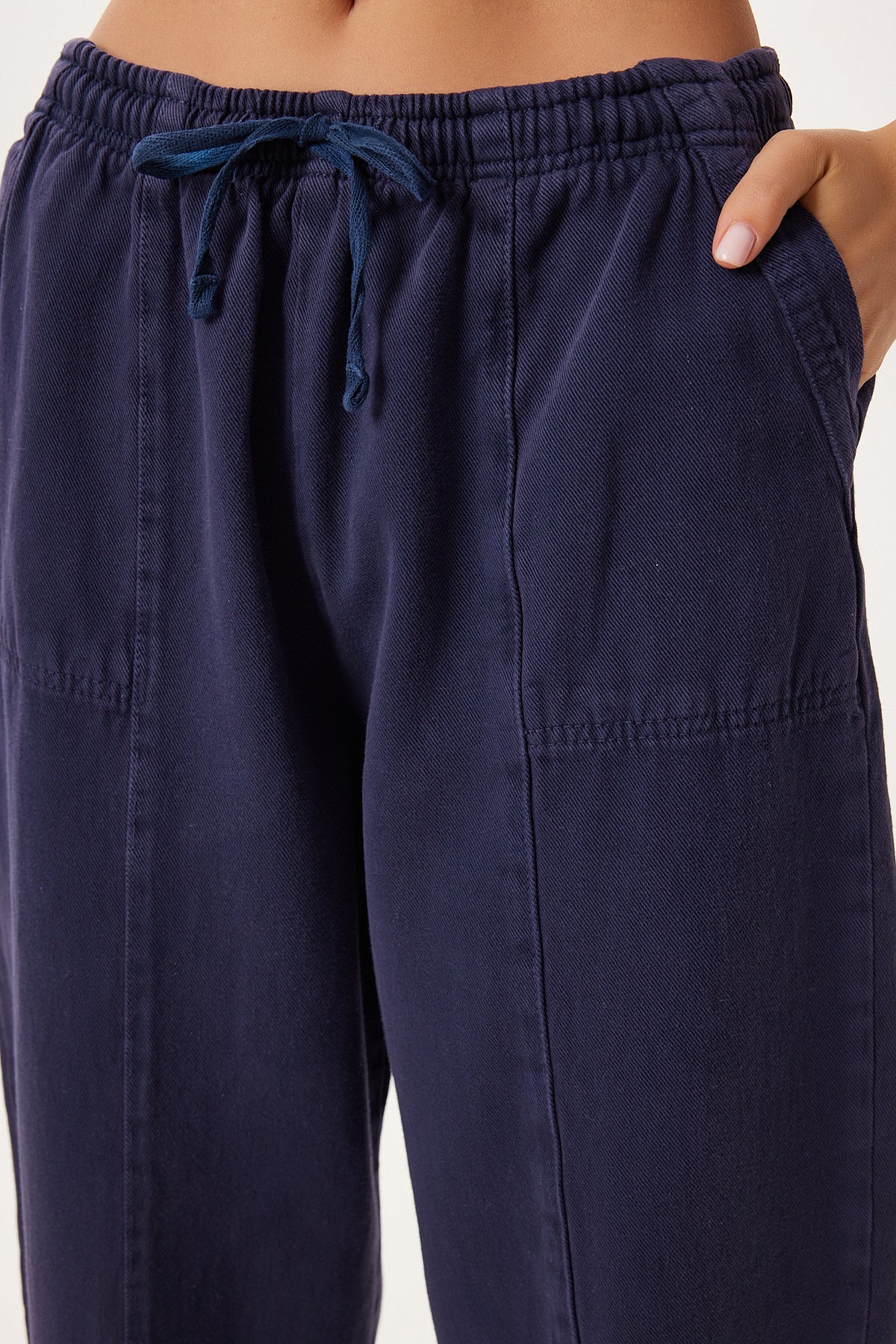 Lacivert Capri Rahat Gabardin Pantolon GP00019