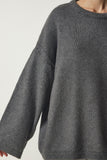 Gri Oversize Basic Triko Kazak KB00034