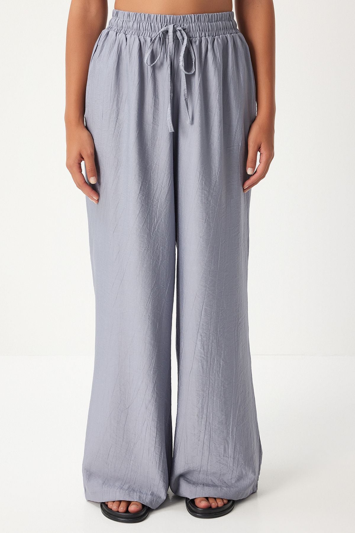 Gri Bol Paça Rahat Ayrobin Pantolon DP00206