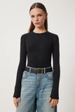 Siyah Bisiklet Yaka Basic Örme Bluz CR00439