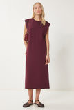 Bordo Vatkalı Basic Yazlık Modal Elbise EJ00002