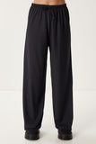 Siyah Geniş Paça Rahat Örme Pantolon PB00054