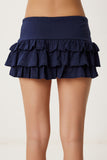Lacivert Katlı Mini Örme Etek UB00393
